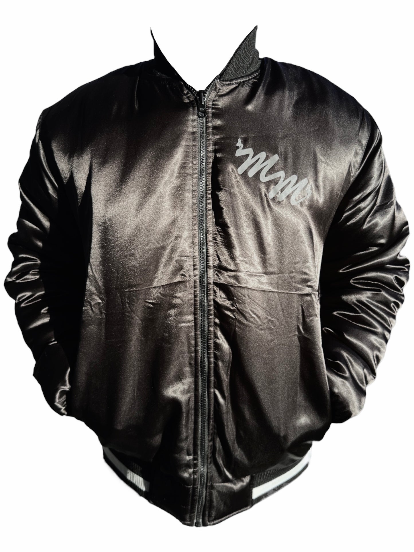 Reversible Black & White Satin Jacket