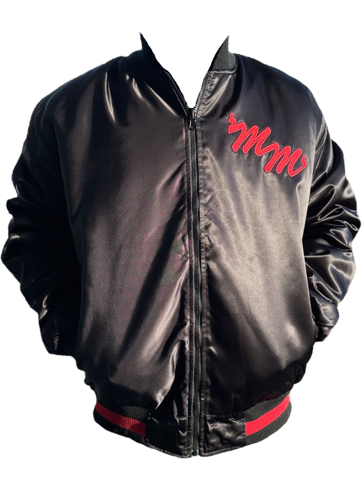 Reversible Black & Red Satin Jacket