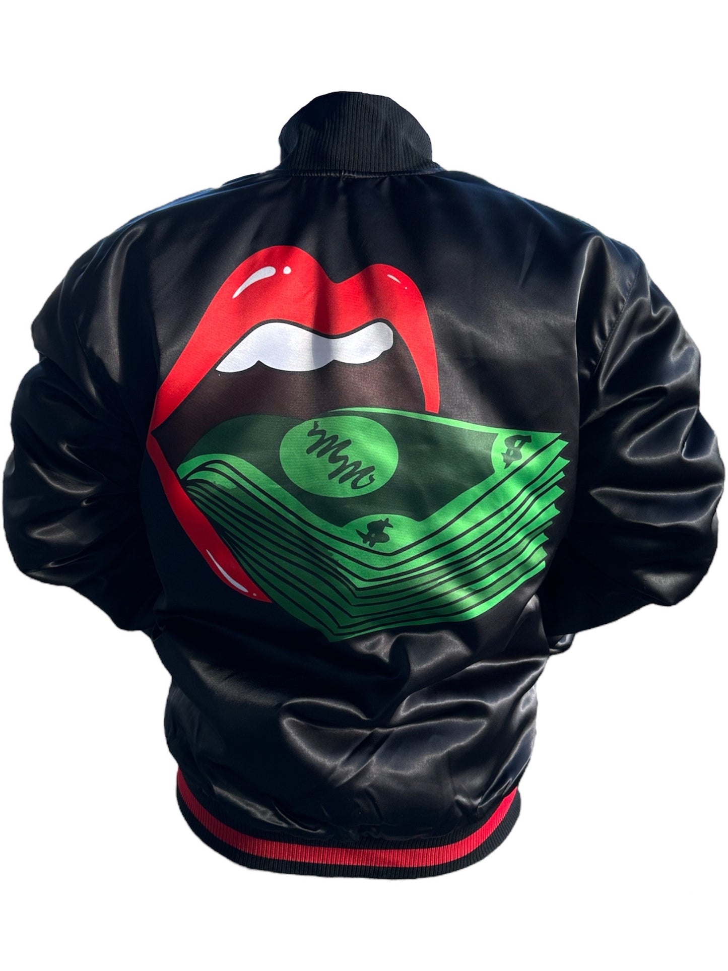 Reversible Black & Red Satin Jacket