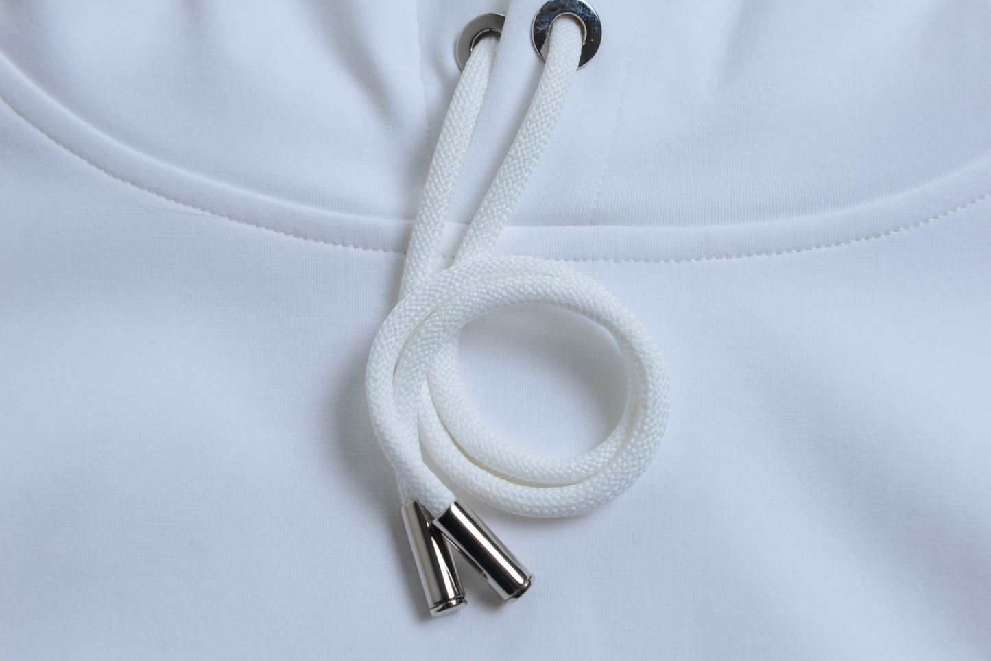 Premium White Velvet-Lined Hoodie w/ Pouch