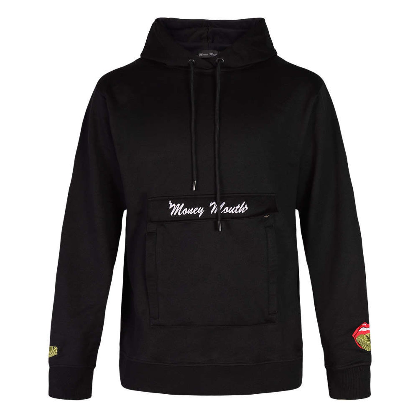 Premium Black Velvet-Lined Hoodie w/ Pouch