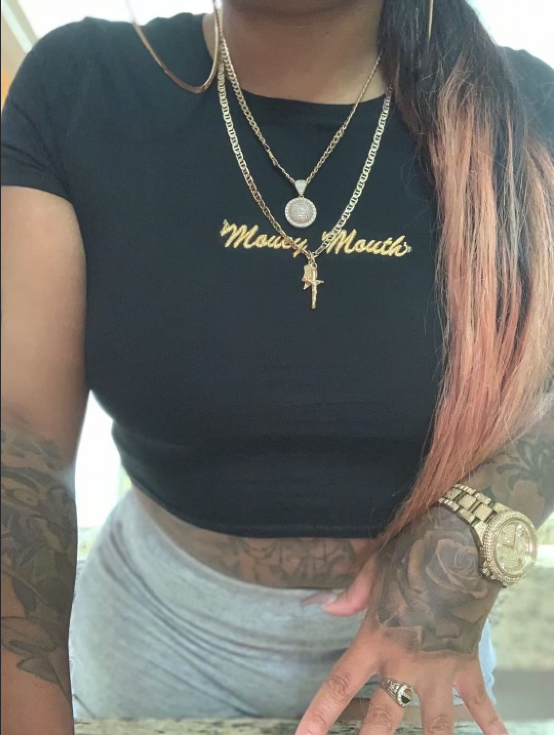 Ladies Black Crop Top