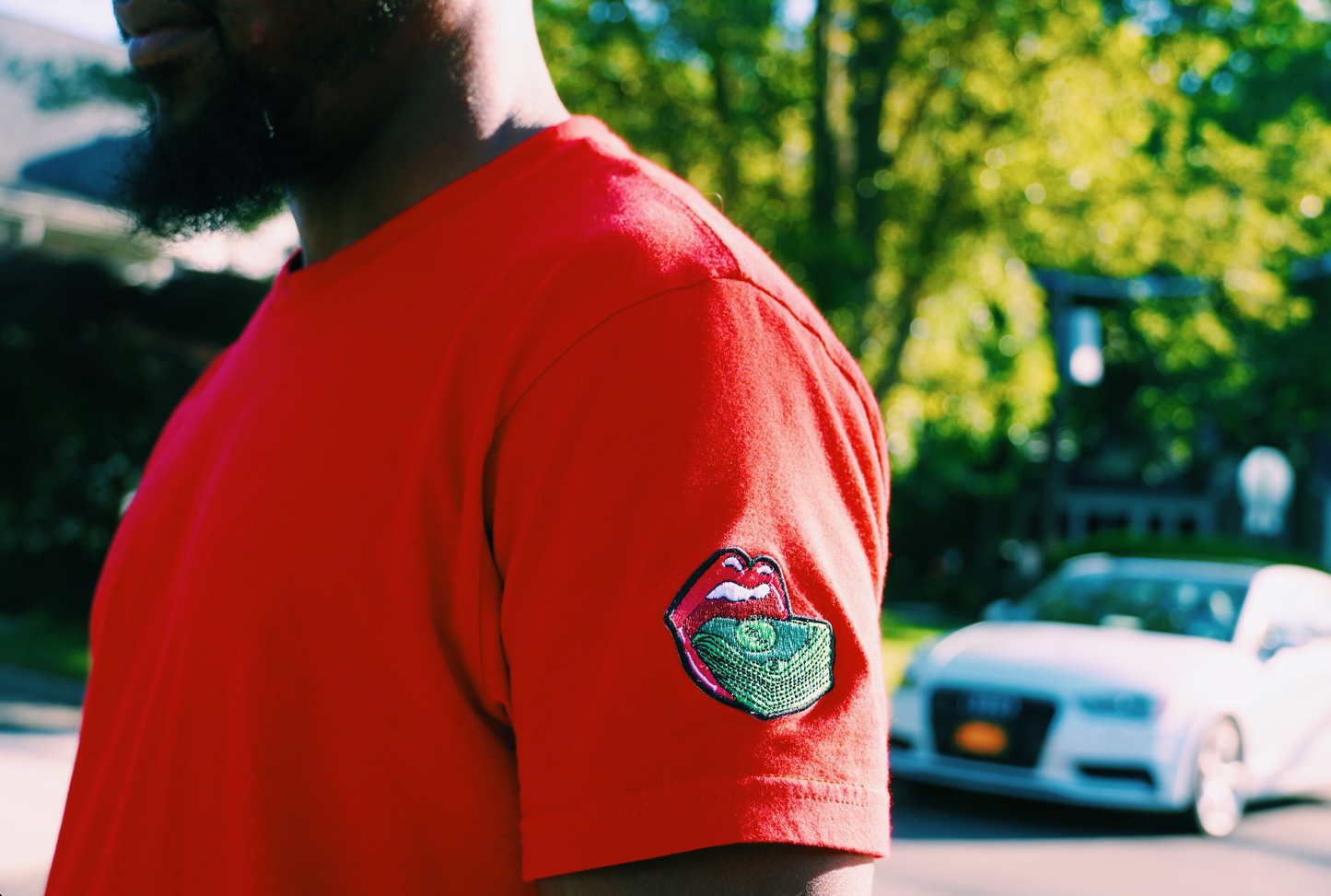 Red Signature Tee with Premium Patch