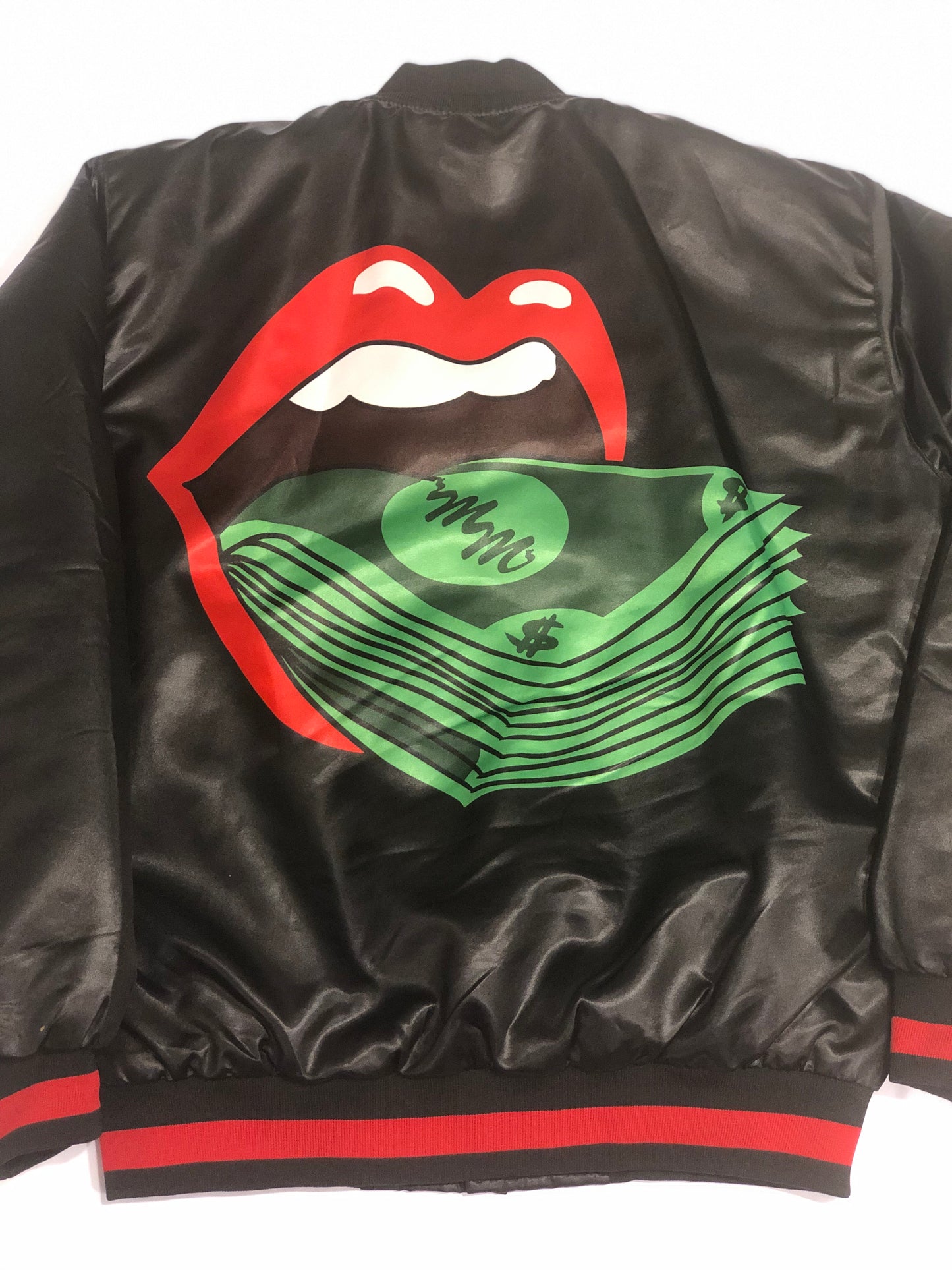 Button-Up Satin Logo Jacket