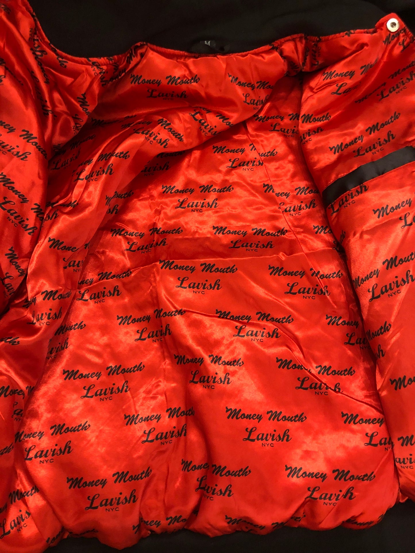 Button-Up Satin Logo Jacket