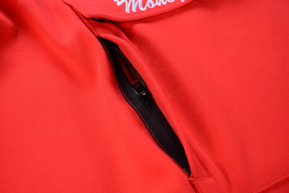 Premium Red Velvet-Lined Hoodie w/ Pouch